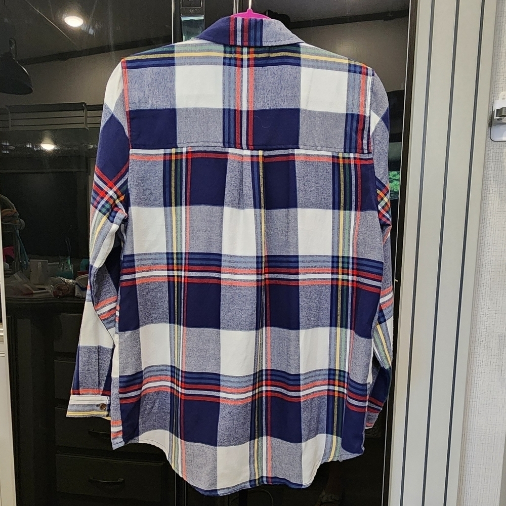 Pink Rose Flannel Button Down Top - image 4